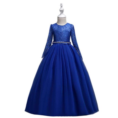 Zhongda Girls Long Sleeve Lace Flower Girl Wedding Dress Pri