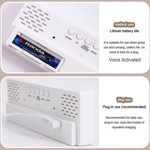 Smart LED Clock Bedside Digital Alarm Clocks Desktop Table E