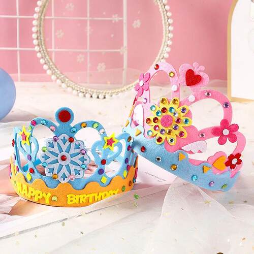 Kids DIY Sequin Crown Creative Craft Toys Flower Star EVA Fo