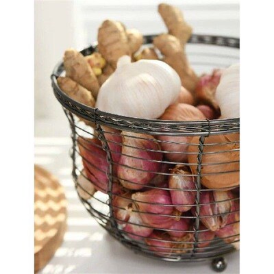 Vintage Black Fruits Eggs Onions Ginger Garlic Holders