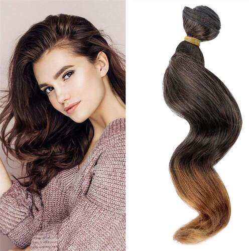 Synthetic Hair Weave Bundles 14Inch Natural Black Curly Hair