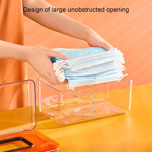 Tissue Box High Capacity Easy Refill Dust-proof Transparent