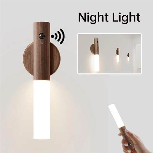 LED USB Night Light Magnetic Wall Lamp Kitchen Cabinet Close