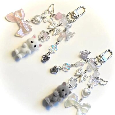 Calico critters persian cat twins keychains