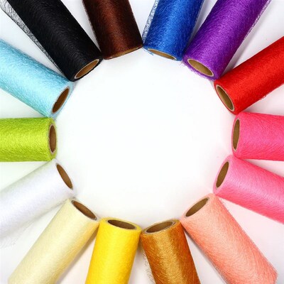 15cm 10Yards Organza Tulle Roll 6inch Spiderweb Mesh Tape DI