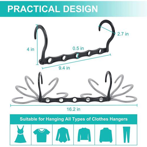 10 Pcs Space Saving Magic Hangers Sturdy Plastic Holder Heav