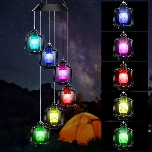 Solar Wind Chime Kerosene Lamp Retro Solar Courtyard Lamp Ho