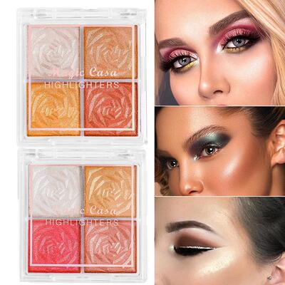 Four-color Highlighter Contour Palette illuminator Makeup 3D