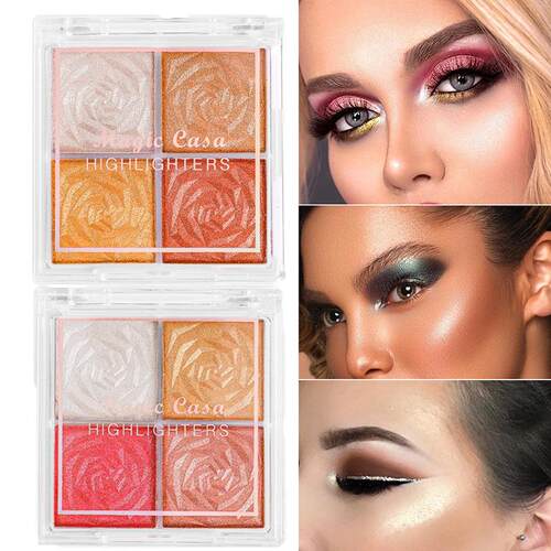 Four-color Highlighter Contour Palette illuminator Makeup 3D