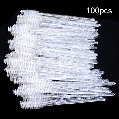 100pcs Disposable Eyelash rushes Spoolies Micro Lash Mascara