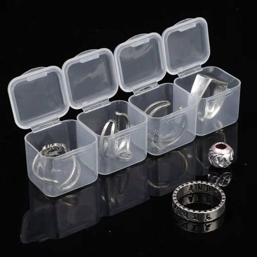 5-50pcs Mini Storage Box Transparent Square Plastic Boxs Ear