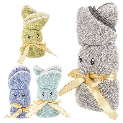 4 Pcs Bunny Towel Set Soft Coral Fleece Absorbent Face