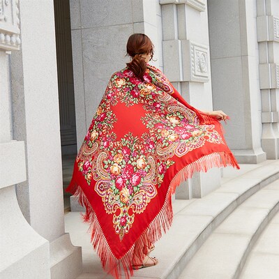 Ethnic Pareo Women Poncho Winter Mexican Ethnic Babushka Ele