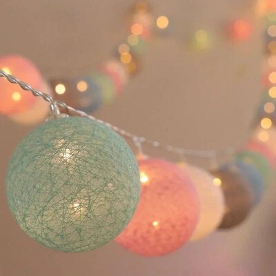 String Lights 10/20/30 LEDs Cotton Thread Balls Home Decorat