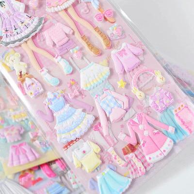 1pcs Stickers Lovely cartoon Girls 3D kawaii sticker book