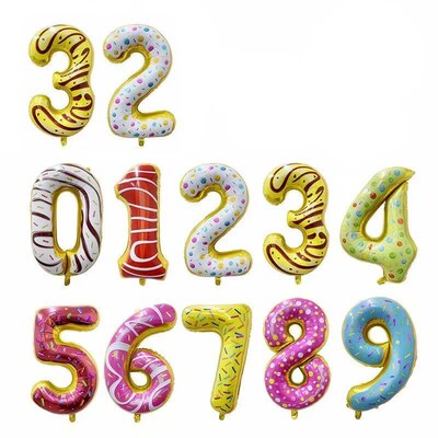 32Inch Donut globos Foil Balloon Fruit Ice Cream Helium Ball