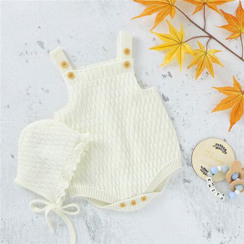 Baby Spring Autumn Clothes Set Knitted Romper Triangle Crotc