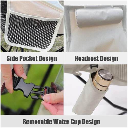 WESTTUNE Portable Folding Camping Chair with Headrest Lightw