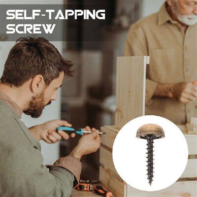 8 Pcs Self-tapping Screws Brass Decorative Caps for Wood