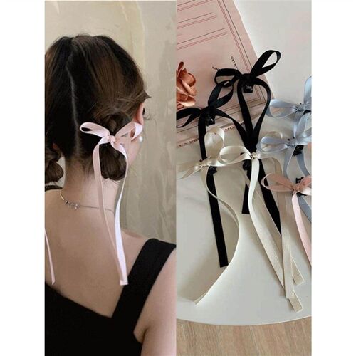 2PC Lovely Small Ribbon Hair Claw Clips for Girls Kids Party