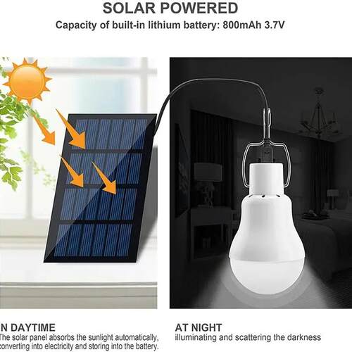7W Solar Light Waterproof USB Charged Hanging Emergency Sunl