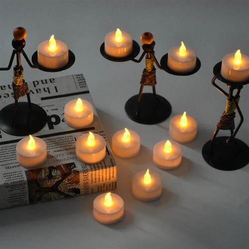 Candlium 12 Pack Warm Yellow Flameless LED Tea Light Candles