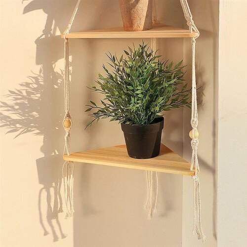 Floating Shelves Wood Stand Boho Home Decor Corner Shelf Liv