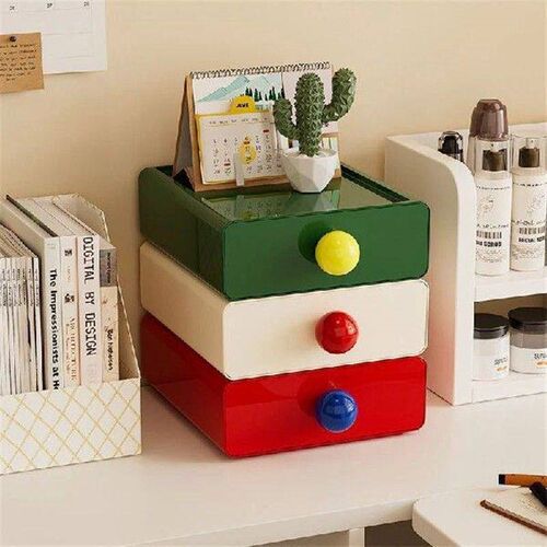 Desktop Storage Drawer Stackable Pull Out Storage Boxes