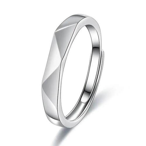 Simple Geometric Couple Ring Open Adjustable Ring for Men Wo