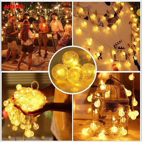 LED String Lights Fairy Bubble Ball Lamp Holiday Lighting Ga