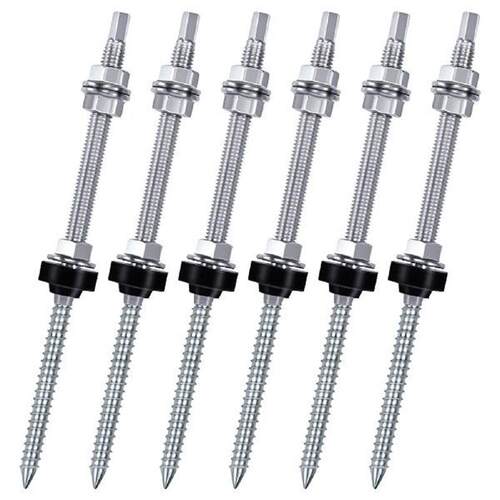 6pcs Adapter PV System Roof M10 20cm Safe Height Adjustable