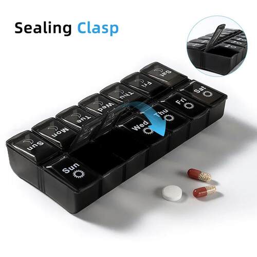 New 14 grids Pills Organizer for Travel Weekly Pills Box Pil