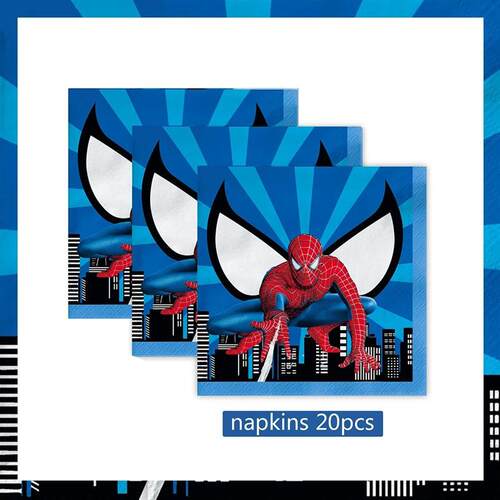 Spiderman Party Supplies Tableware Set Cup Plates Napkins Fo