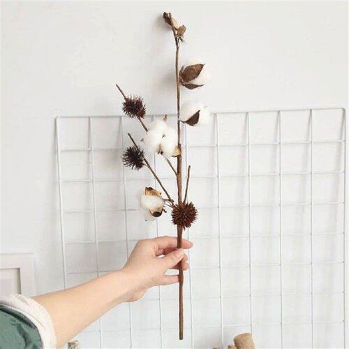 1Pcs Artificial Naturally Dried Cotton Stem Flower Filler
