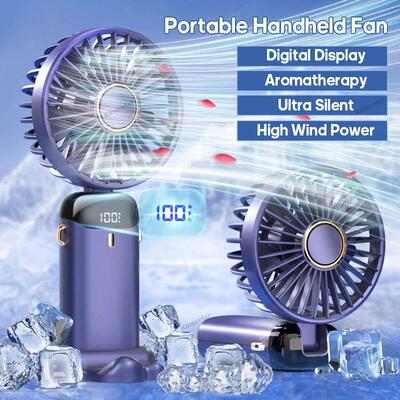 USB Handheld Fan Foldable Portable Neck Hanging Fans 5 Speed