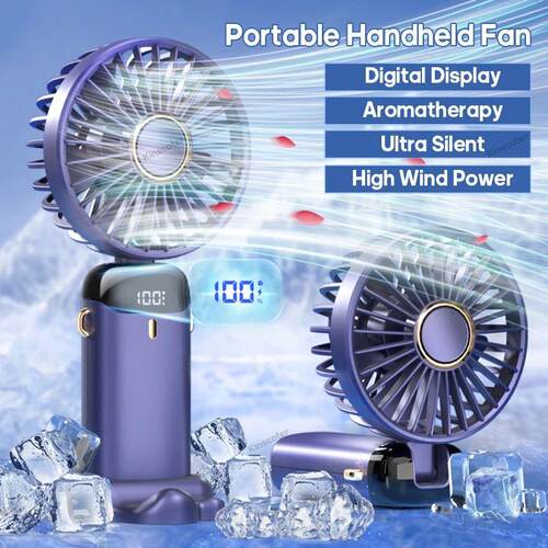 USB Handheld Fan Foldable Portable Neck Hanging Fans 5 Speed