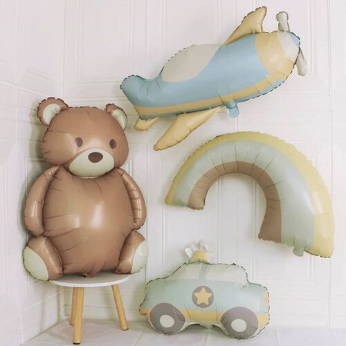 1pc Bear Balloon Rainbow Foil Inflated Mylar Bday Balloons B