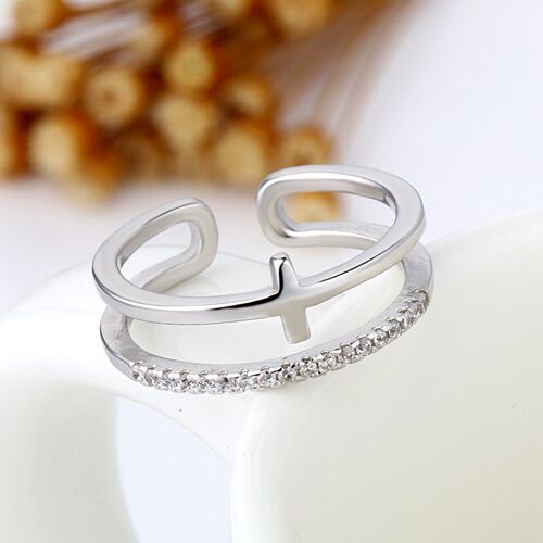 Retro Minimalist Opening Rings For Women Double Layer Moon S