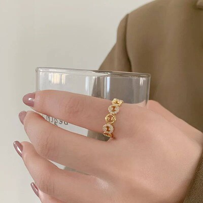 2024 New Korean Exquisite Simple Circle Open Ring Temperamen