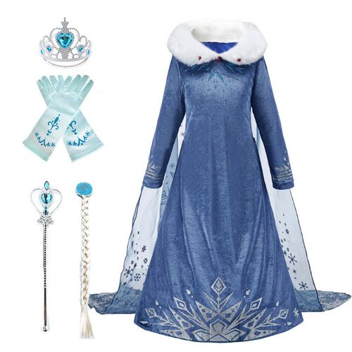 Children Snow Queen Princess Dress Winter Girl Elsa Costume
