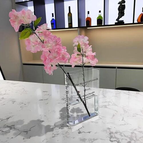 Clear Book Vase, Clear Book Flower Vase, Clear Book Vase for