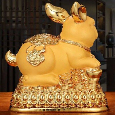 20cmx14xmx22cm Resin Rabbit Savings Tank Home Office