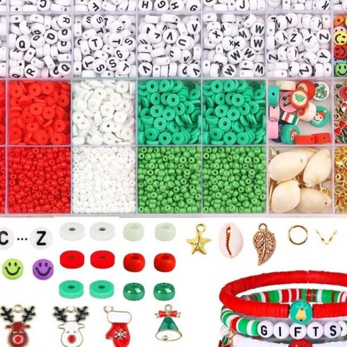Mix Christmas Clay Beads For Diy Bracelet Making Set Crafts