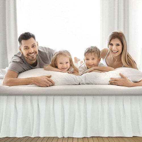 Hotel Bedding Solid lor Bedspread Bed Skirt Pleated Single P