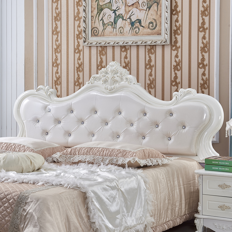 欧式床头板法式美式软包床靠背公主双人软包烤漆床靠床屏1..8米2