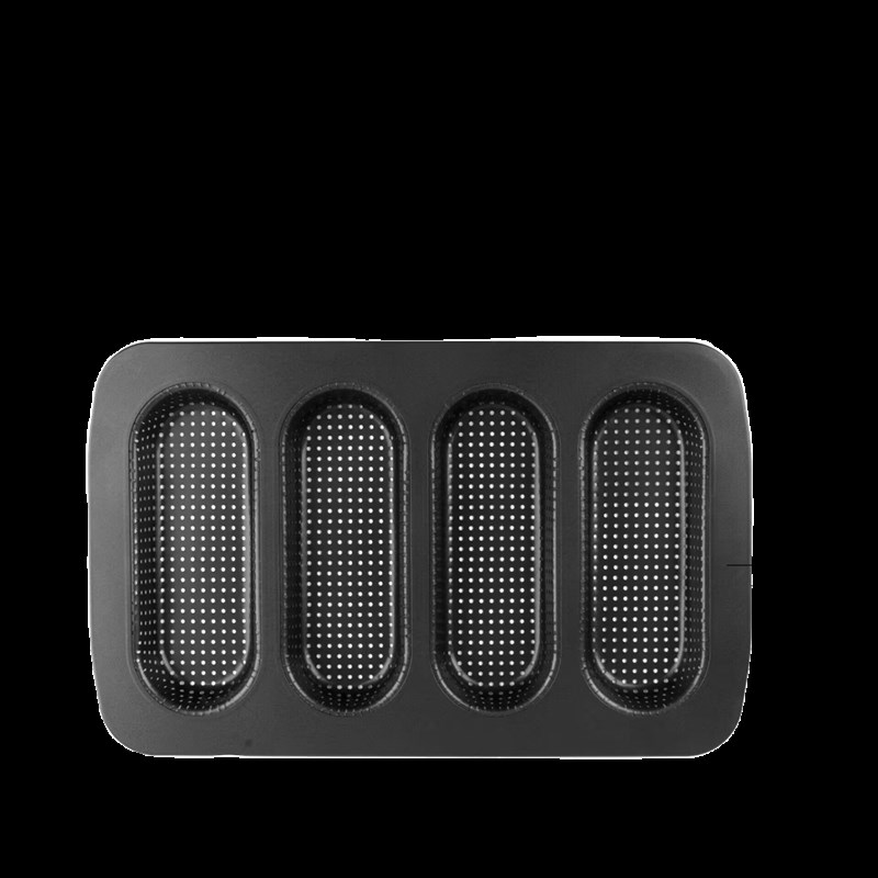 蛋糕模具法棍4连带孔模迷你热狗烤F盘烘焙涂层穿孔面包吐司家用