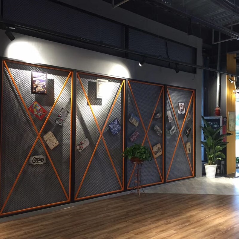 铁丝网格置物架挂墙m网架背景墙照片墙餐厅酒吧网片装饰墙铁艺吊
