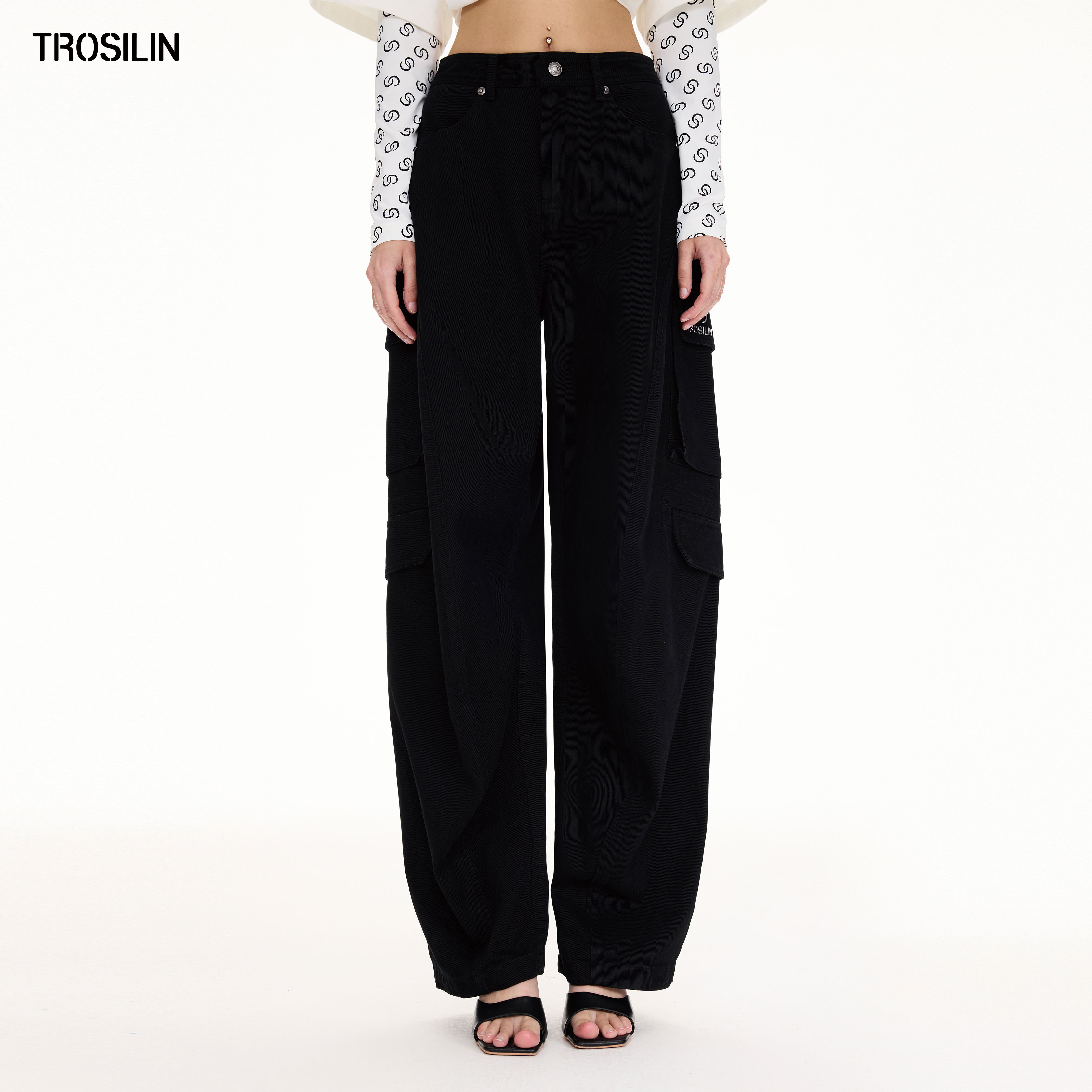 2025早秋新品弯刀廓型休闲长裤