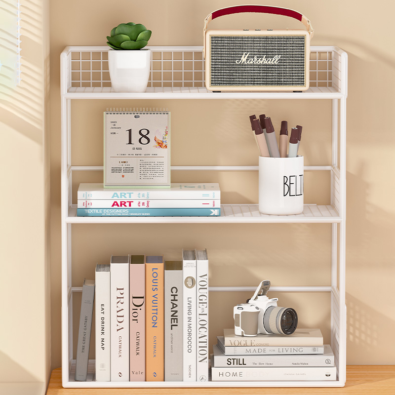 桌面置物架桌上书架书桌收纳多层简易展示L架子家用学生宿舍置物