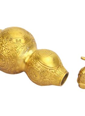 铜葫芦摆a件  开盖铜葫芦八卦摆设